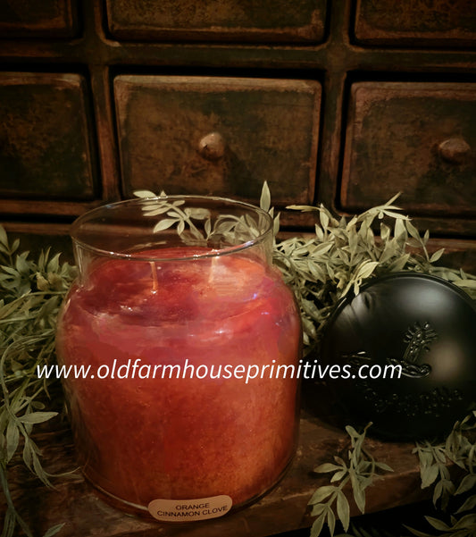 #110271  ORANGE CINNAMON CLOVE 34oz Jar Candle